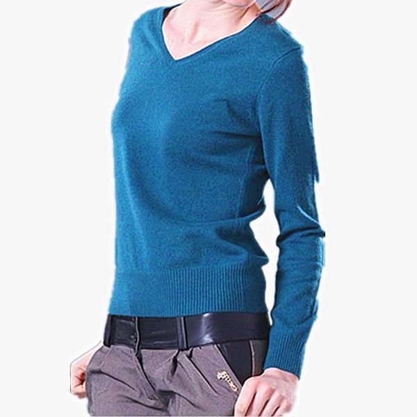 

women's sweaters 2021 european style v-neck pullover sweater women fashion outwear base knitted cashmere wool high quality, White;black