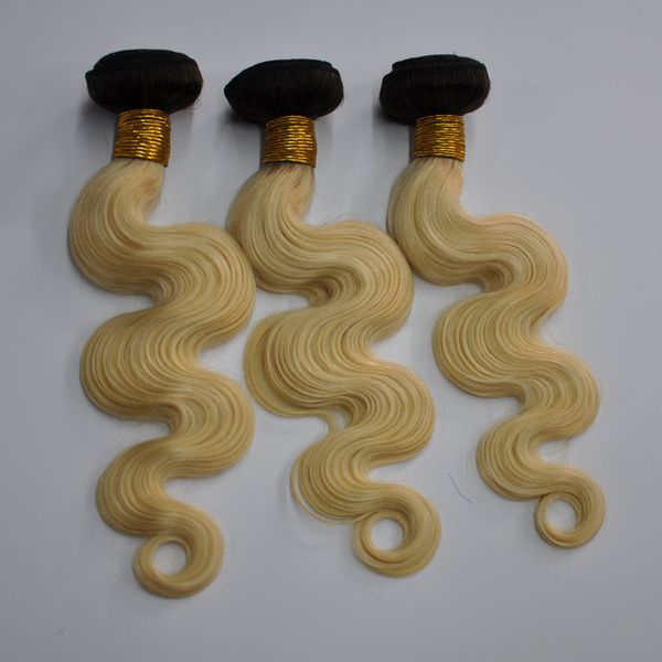 

9a blonde color 613# body wave remy hair bundles weaving 3pcs lot 14"-26" avaliable, Black