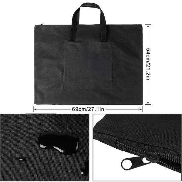 

storage bags 1pcs portable canvas a2 single shoulder drawing sketch board file black bag school art painting oxford