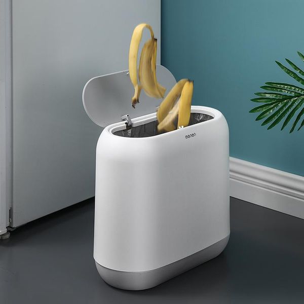 

waste bins bedroom bathroom trash can kitchen organizer covered design dustbin recycling sorting pressing type lixeira garbage