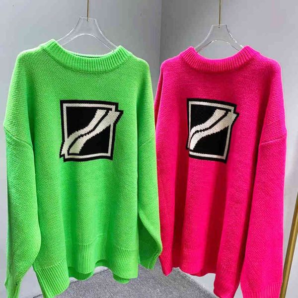 

women's sweaters high version 21 autumn and winter big box printed knitted sweater couple loose pullover long sleeve fashion ht4m, White;black