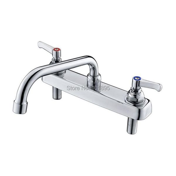 

kitchen faucets luxury deck mounted brass material double handle mixer