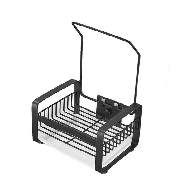 Organizzatore di contenitori per la cucina Organizzatore porta spugna Caddy multifunzionale in acciaio inossidabile autoportante Lavandino lavasapone antiscivolo No D