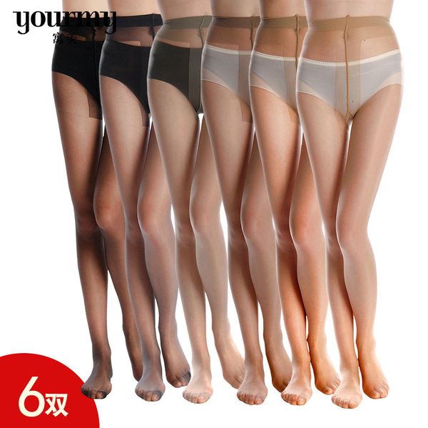 

5d high t crotch tracels veet women xia thin invisible transparent pearlcent silk stockings pantyhose, Red;black