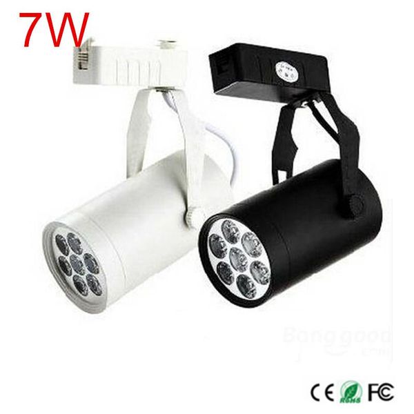 

4pcs/lot 7w led track lighting ac85-265v aluminum white and black shell rail ceiling light spotlight indoor lights