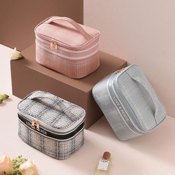 

cosmetic bags & cases weave makeup bag travel large capacity toiletry portable case organizer accessories