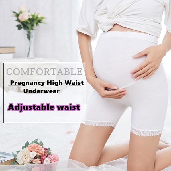 

soft cotton maternity panties pregnancy high waist adjustable belly underwear clothes for pregnant women 1pc bottoms, White