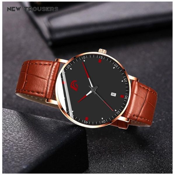 

wristwatches 2021 men leather quartz watch relogio masculino male fashion casual business wristwatch clock, Slivery;brown