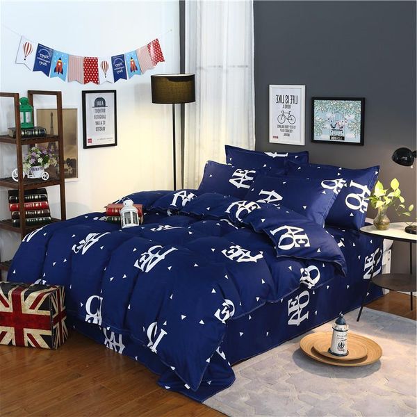 

bedding sets 3/4pcs comfortable plaid duvet cover geometric stripe quilt set simple nordic bed  size luxury