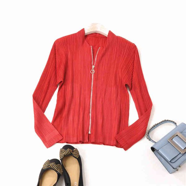 

dresses miyake fold v-neck cultivate one's morality show zipper fashionable coat, White