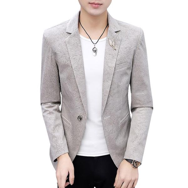 

men's suits & blazers spring plain blazer fashion business slim wedding jacket one button party club dress streetwear suit, White;black