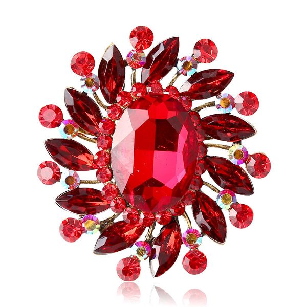 

factory crystal glass alloy brooch colorful crystal brooch christmas