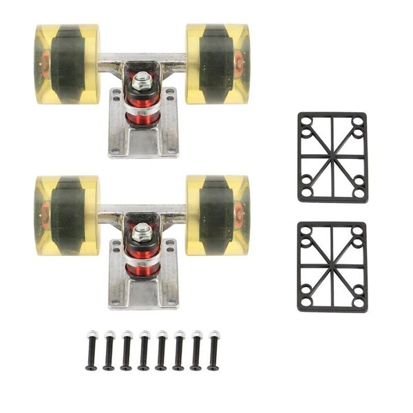 

sets skate board wheels aluminum alloy 3.25 inch skateboard trucks rubber four-wheel longboard mini cruiser skateboarding