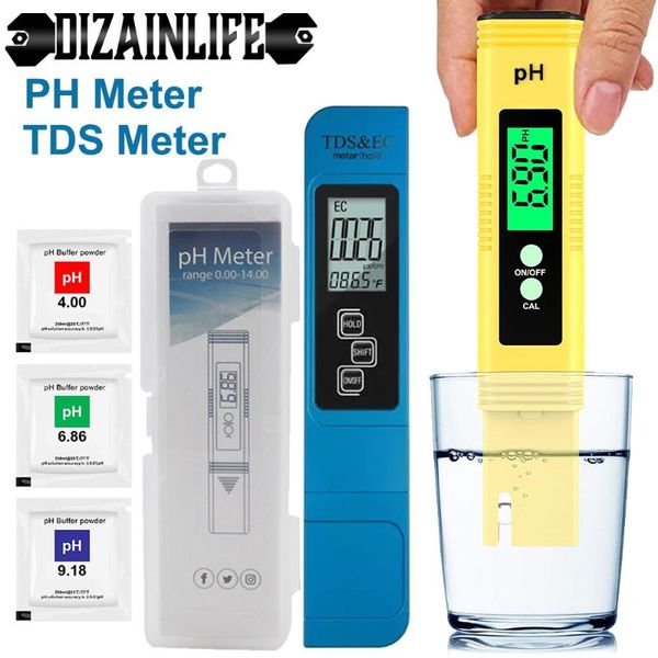 

meters lcd digital tds ec ph meter water quality purity temperature tester pen for aquarium pool hydroponic measuring device