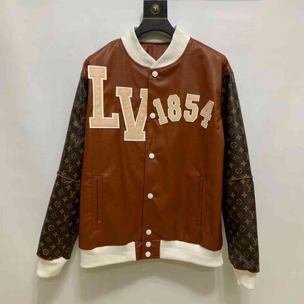 

chao brand 21ssz autumn and winter 1v new custom burnt flower pasted leather jacket with perfect details[completed on november 22], Black;brown
