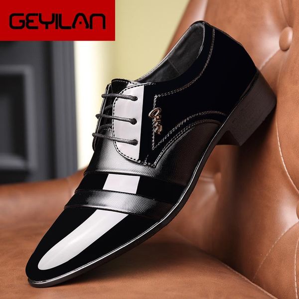 

dress shoes men formal italian brand wedding coiffeur evening elegant for fashion plus size 2021, Black