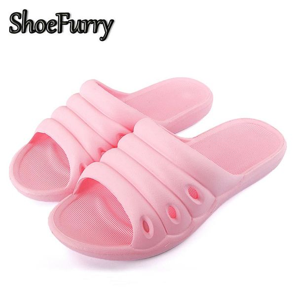 

slippers shoefurry flat sandals for women 2021 summer shoes non-slip bath ladies indoor home bathroom, Black