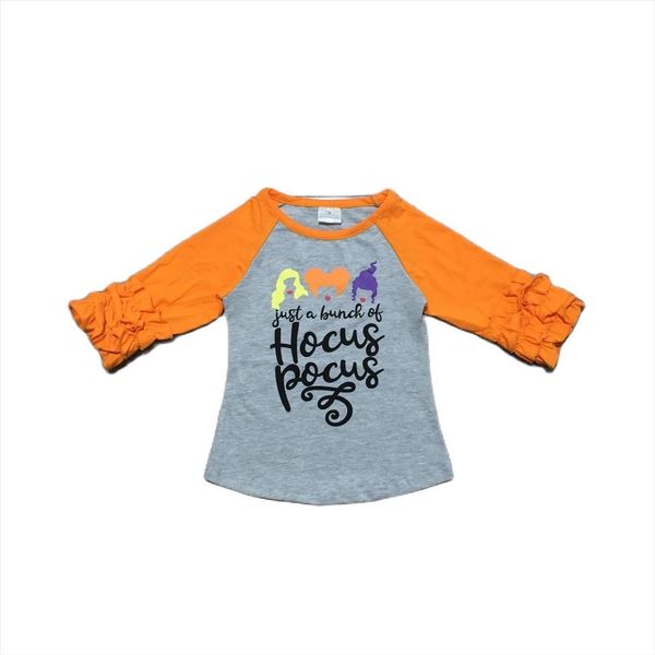 

fall winter girls halloween hocus pocus shirt baby long sleeve grey orange raglans, Blue