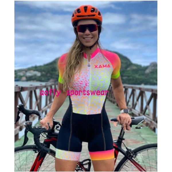 

racing sets 2021 women's cycling jumpsuit triathlon sports sisters short sleeve tights set roupas ciclismo feminina, Black;blue