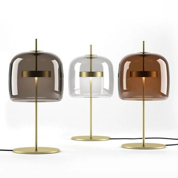 

modern round glass table lamp bedside art decor gold light living room lighting fixture luminaria nordic lamps
