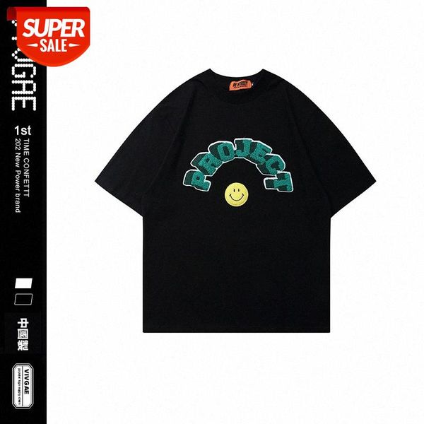 

vivgae flocking embroidered letter t-shirt for men and women couples loose casual short sleeves #oi0n, White;black