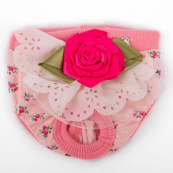 

dog apparel cute lace flowers pet underwear puppy sanitary pants physiological menstrual -3 color