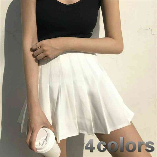

harajuku korean style womens skirts high waist a line solid simple casual daily all match streetwear fashion chic soft, Black