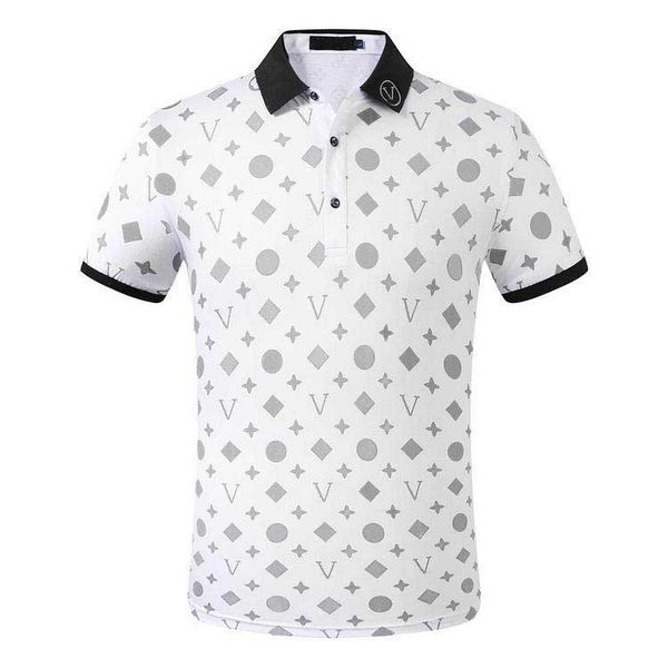 

2021 fashion designer casual men's polo t-shirt snake flower embroidery men's polo shirt high street fashion polo shirt men, White;black