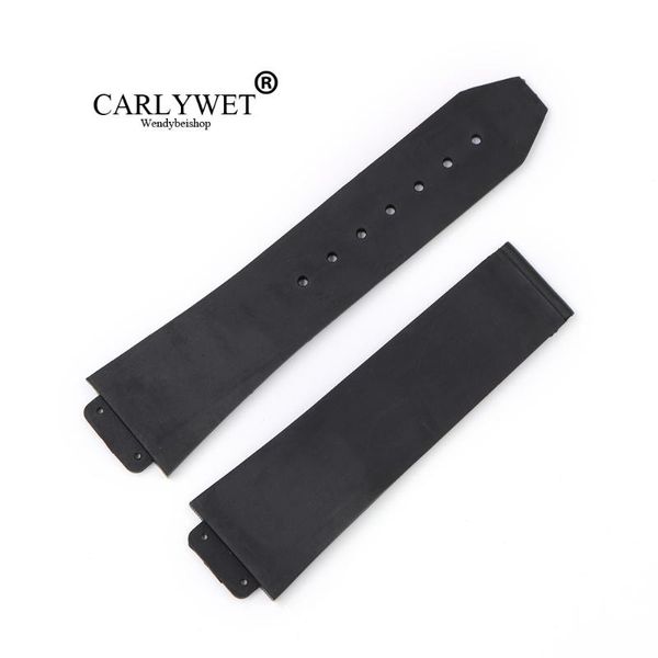 

watch bands carlywet 23*15.5mm black waterproof silicone rubber replacement wrist band strap belt for bigbang, Black;brown