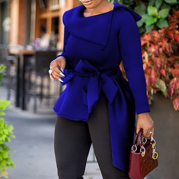 

autumn african women blouse 2021 winter irregular shirt o neck office ladies work wear elegant black asymmetrical, White