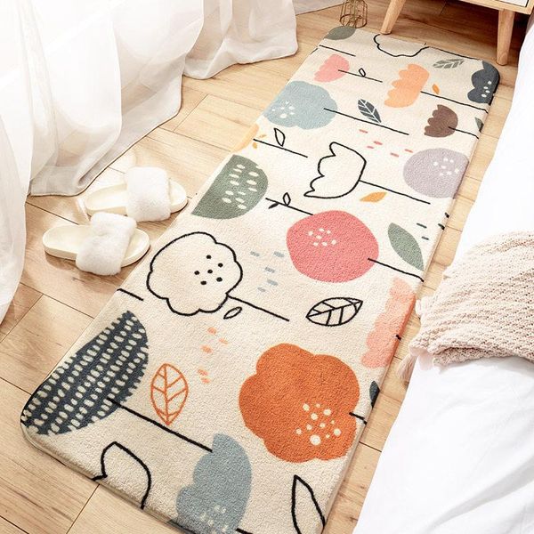 

comfortable bedside long carpet soft aborbent lambwool floor mat decor anti-slip bathroom for livingroom balcony bay window carpets