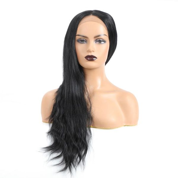 

synthetic wigs front lace wig long curly black for women daily party high density heat resistant