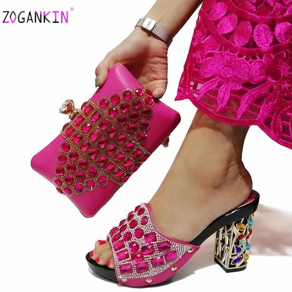 

dress shoes decorated with rhinestone and bag set italian design matching african for wedding party, Black