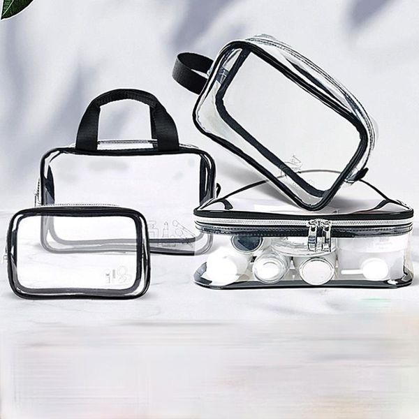 

multifunctional storage bag four-piece transparent waterproof wash travel large-capacity cosmetic bags & cases
