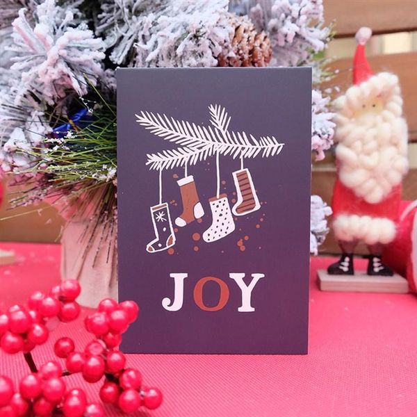 

greeting cards 10pcs color christmas card paper set blessing wish party supplies