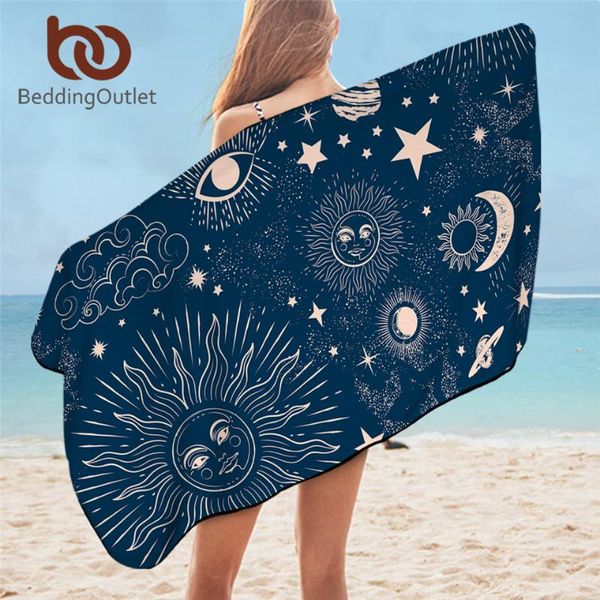 

towel beddingoutlet witchcraft kids bath moon and sun microfiber beach galaxy picnic mat 75x150cm celestial thin toalla