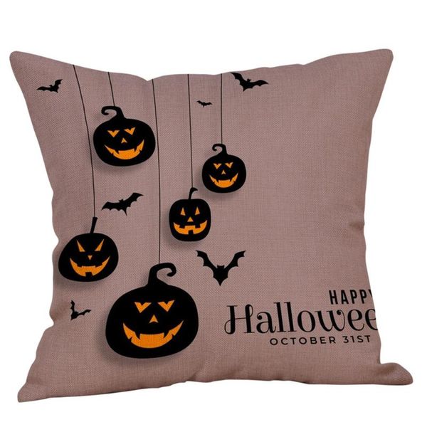 

pillow case halloween cases home decor pumpkin cotton linen throw cushion cover sofa #c