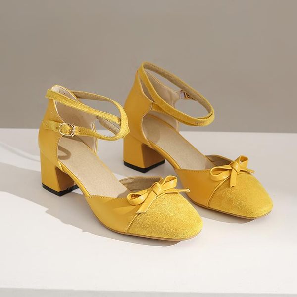 

big size 33-43 summer women solid bowtie cover heel square sandals 3 colors, Black