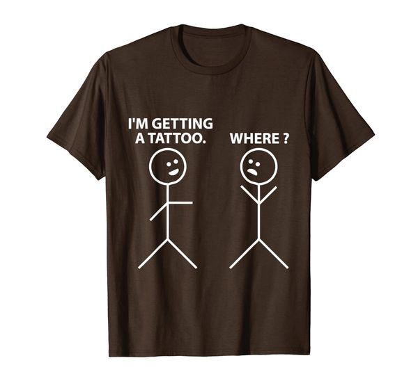 

i'm getting a tattoo. where  funny stick figure person t-shirt, White;black