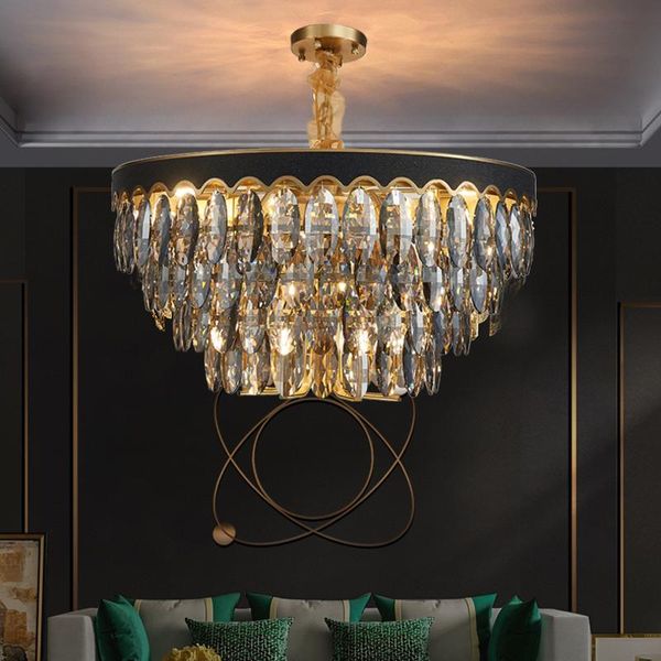 

pendant lamps postmodern crystal light luxury atmosphere hong kong-style living room creative high-end villa restaurant designer chandelier