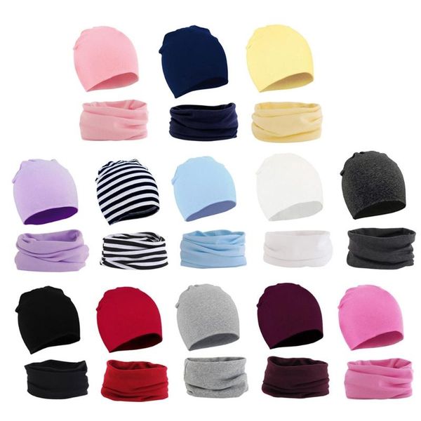 

caps & hats 39xf 2pcs children hat scarf set cotton baby beanie collar autumn winter boy girl kids warm scarves, Yellow