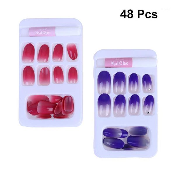 

nail patches decals manicure decorative sticker fake nails stickers (style 3)1, Black