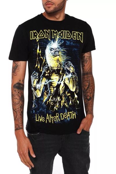 

iron maiden live after death t-shirt new licensed & official rare, White;black