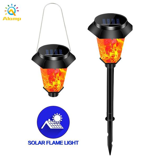 

solar flame torch lamp 12leds waterproof dusk to dawn dancing flickering light ground in hanging lawn lights for path garden decoration