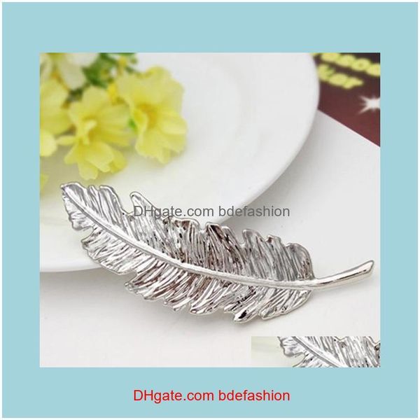 

hair jewelry jewelryhair clips & barrettes ly vintage women girls alloy leaf clip hairpin princess pins aessories do99 drop delivery 2021 vg, Golden;silver
