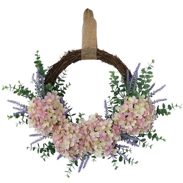 

decorative flowers & wreaths artificial hydrangea fake flower eucalyptus wreath christmas wedding birthday decoration hanging garland