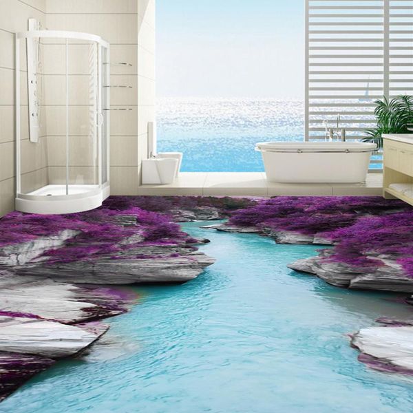 

wallpapers [self-adhesive] 3d waterside scenery 132 floor wallpaper mural wall print decal murals
