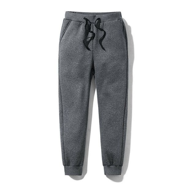 

men gentlemen male thick fleece thermals trousers outdoor winter warm casual ty66 pants joggers sports pant 210406, Black