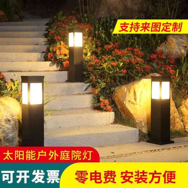 

solar led lawn lamp, square aluminum landscape lamp for outdoor garden villa
