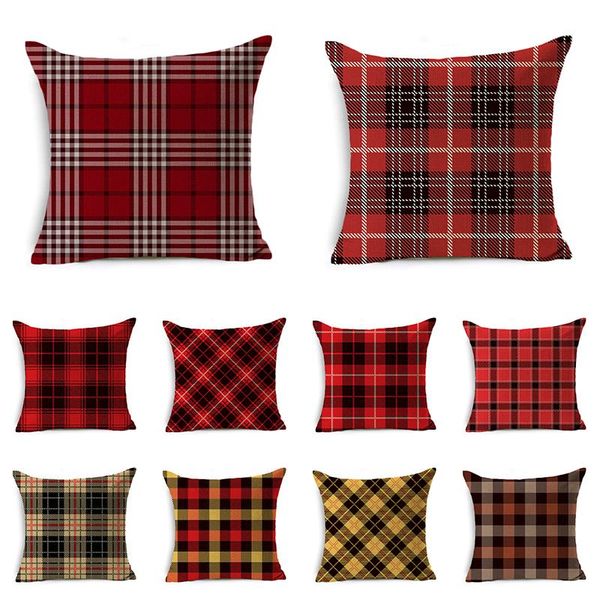 

cushion/decorative pillow cushion cover beautiful red check pattern pillowcase scottish style sofa and car decoration linen home 45cm*45cm
